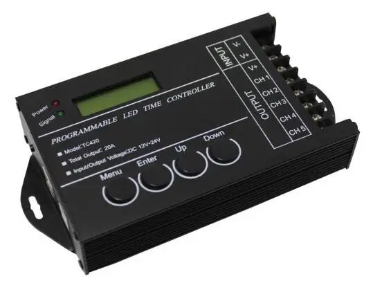 Time programable RGB LED Controller TC420 DC12V/24V 5Channel Total Output 20A Common Anode Programmable
Time programable RGB LED Controller TC420 DC12V/24V 5Channel Total Output 20A Common Anode Programmable