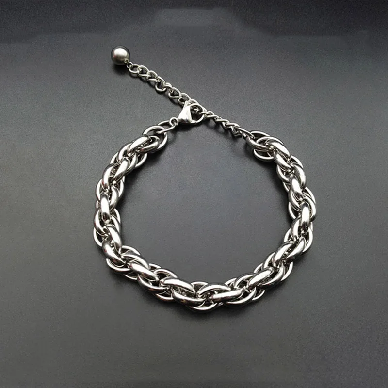 9mm Stainless Steel Jewelry Charms Geometric Double Chain Link Bracelets& Bangles Woman Men Femme Gifts 18+5cm
9mm Stainless Steel Jewelry Charms Geometric Double Chain Link Bracelets& Bangles Woman Men Femme Gifts 18+5cm