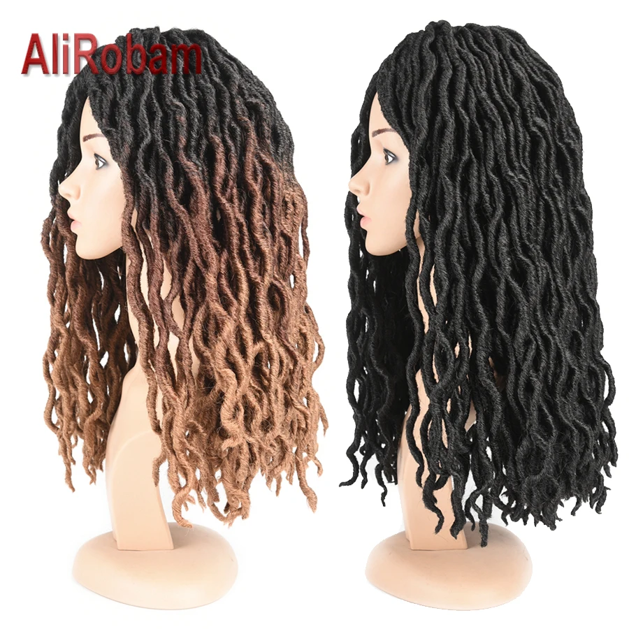 AliRobam Faux Locs Crochet Hair Curly Braids 18inch Long Black Brown Synthetic dreadlocks hair extensions 24Strands/Pack
AliRobam Faux Locs Crochet Hair Curly Braids 18inch Long Black Brown Synthetic dreadlocks hair extensions 24Strands/Pack