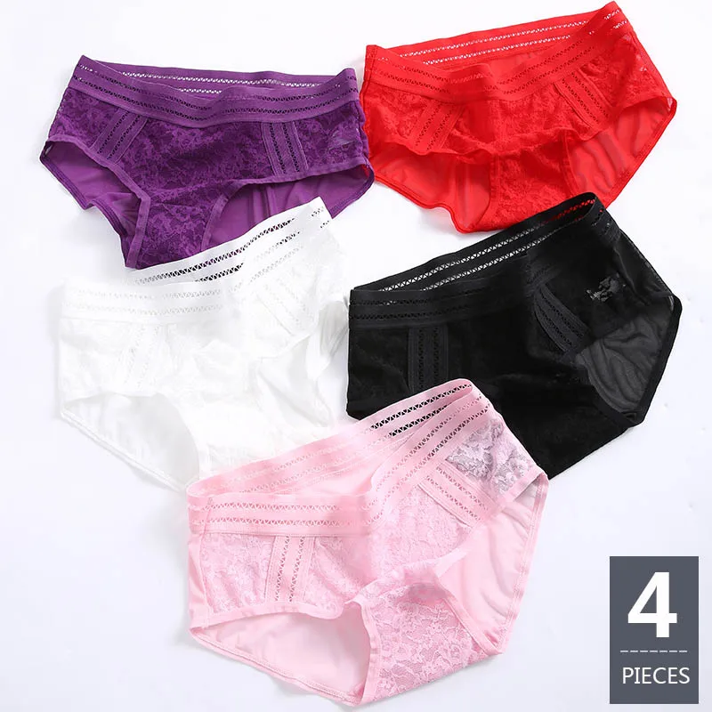 LANGSHA 4Pcs/lot Panties Women Sexy Lace Low Waist Female Underwear Seamless Nylon Bikini Girls Cotton Transparent Lingerie
LANGSHA 4Pcs/lot Panties Women Sexy Lace Low Waist Female Underwear Seamless Nylon Bikini Girls Cotton Transparent Lingerie