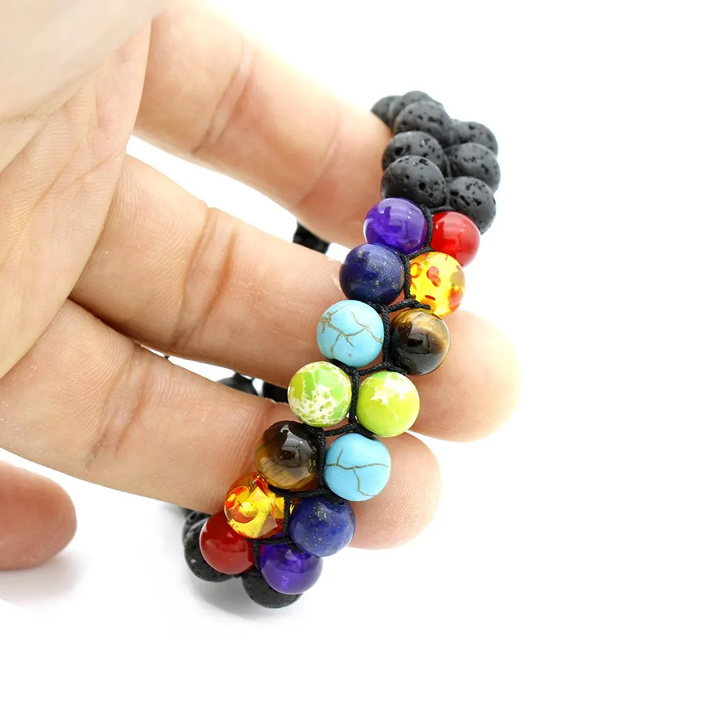 Fashion Simple Casual Men Women 8mm Lava Rock Chakra Double Beads Elastic Natural Stone Bracelet Round Bead Charm #30
Fashion Simple Casual Men Women 8mm Lava Rock Chakra Double Beads Elastic Natural Stone Bracelet Round Bead Charm #30
