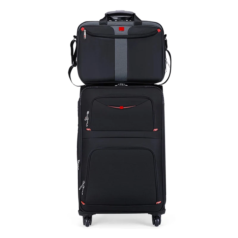 

Hot! New Swiss Brand business rolling luggage set with handbag universal wheel cloth box men fashion suitcase trolley travel bag