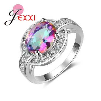 Hot Sale Rainbow Cubic Zirconia Women Girls Finger Ring 925 Sterling Silver Jewelry Wedding Engagement Promise Rings
Hot Sale Rainbow Cubic Zirconia Women Girls Finger Ring 925 Sterling Silver Jewelry Wedding Engagement Promise Rings