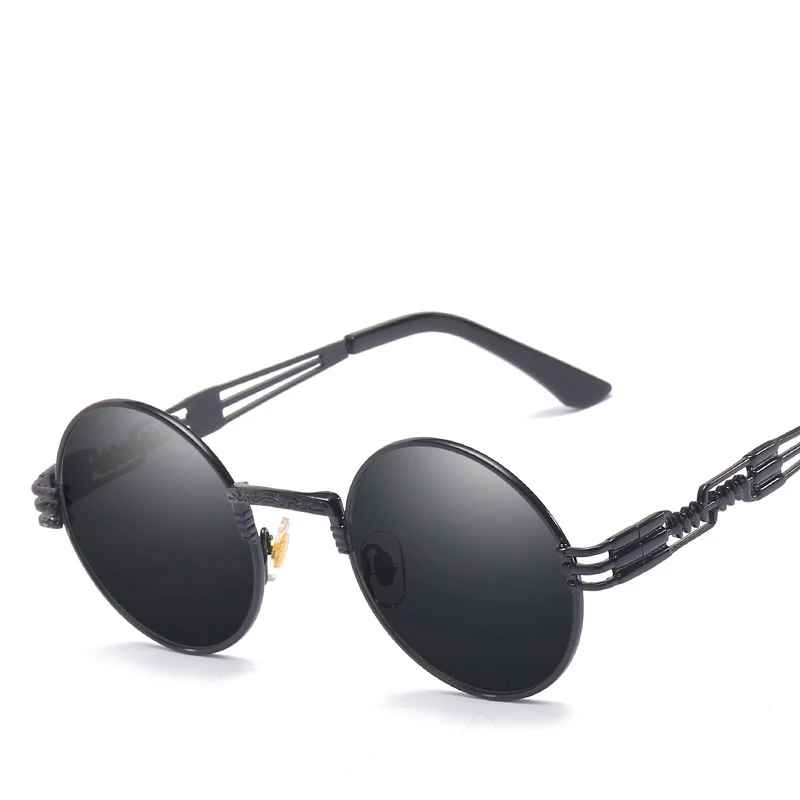 Женские и мужские HD UV400 зеркальные солнцезащитные очки в стиле стимпанк синие
