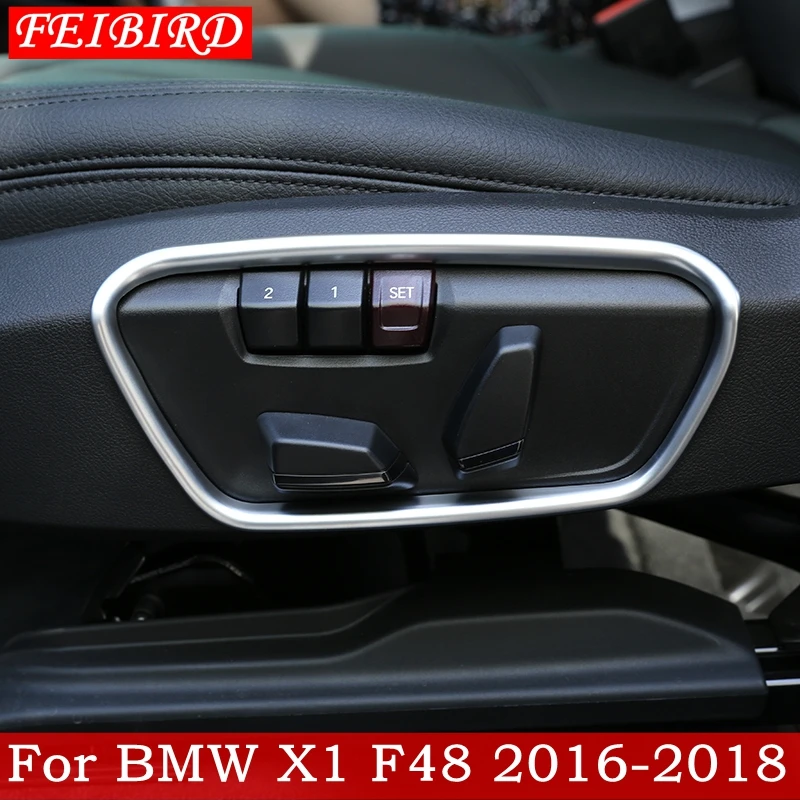 

Интерьер для BMW X1 F48 2016 2017 2018 ABS кнопки для сиденья Регулируемый молдинг крышка отделка матовая