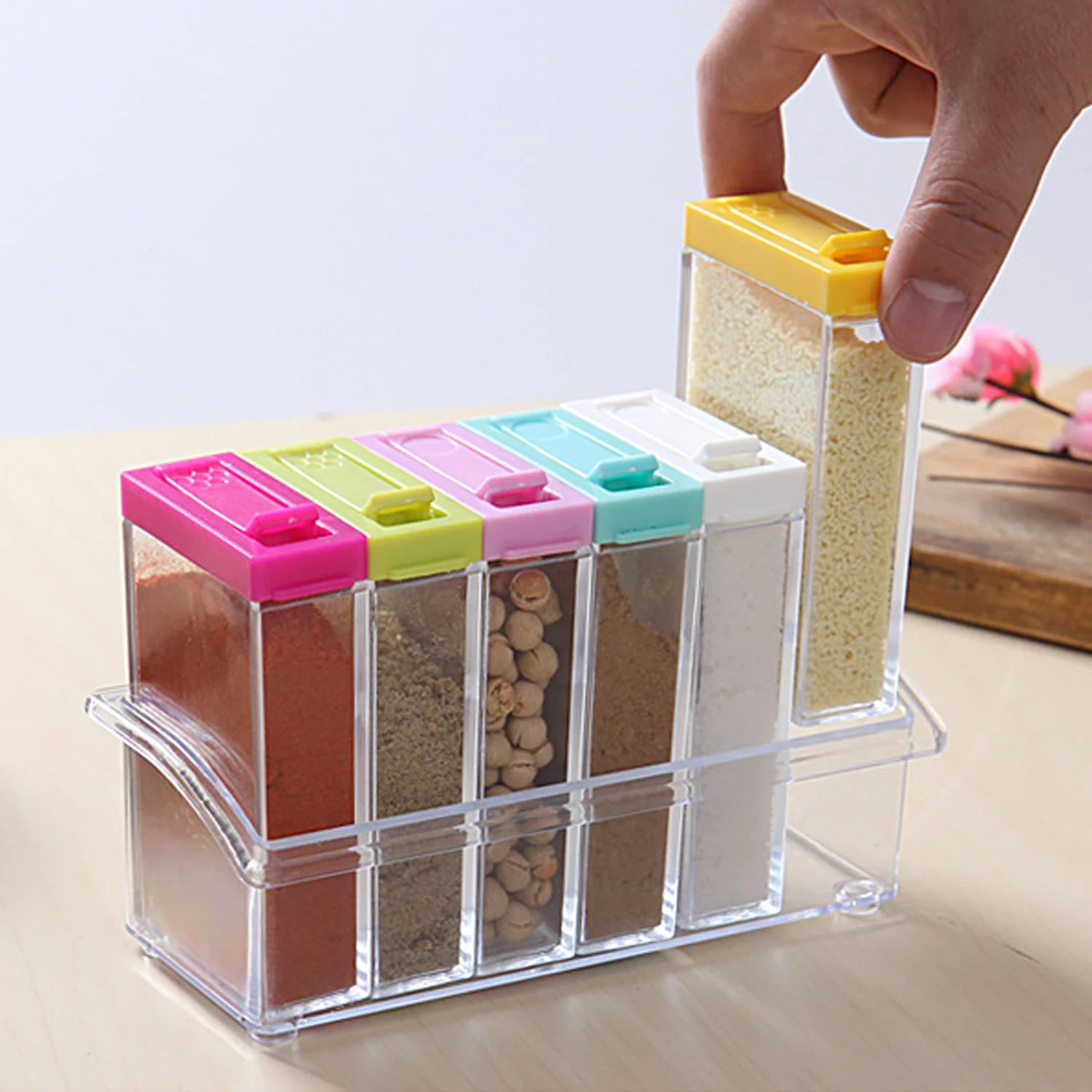 NC 6PCS Clear Shaker Shaking Tempero Seasoning Box Jar Spice Condiment Pots Storage Container Organizer Cruet Kitchen Supplies
NC 6PCS Clear Shaker Shaking Tempero Seasoning Box Jar Spice Condiment Pots Storage Container Organizer Cruet Kitchen Supplies