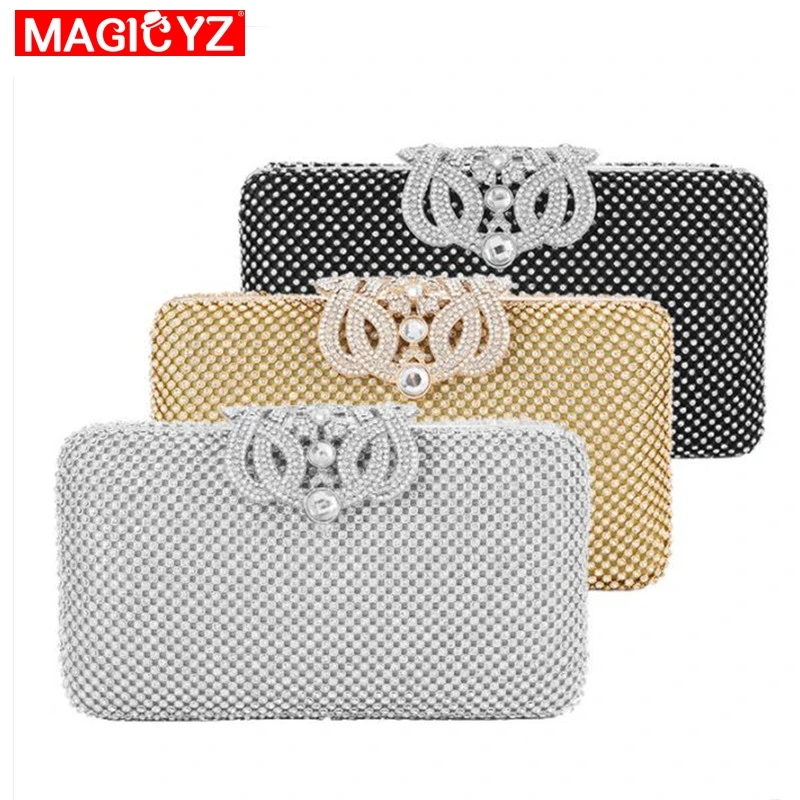MAGICYZ 2020 woman's clutch handmade diamond crown banquet bag rectangular wedding evening bag female Messenger bag
MAGICYZ 2020 woman's clutch handmade diamond crown banquet bag rectangular wedding evening bag female Messenger bag