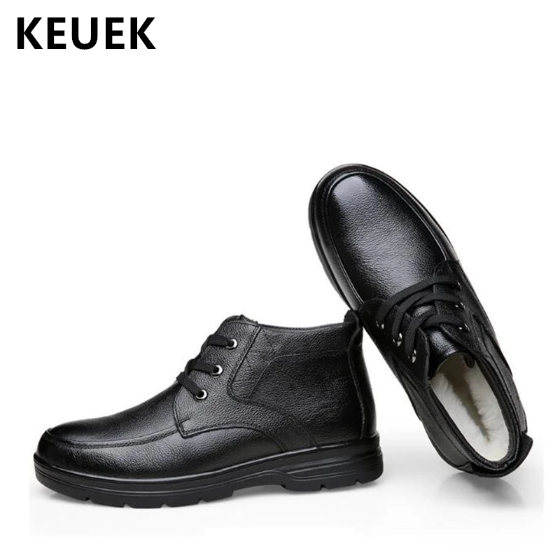 Winter Men Cotton-padded shoes Warm Plush Genuine leather Dress Business shoes Lace-Up Comfortable Non-slip Father shoes 02C
Winter Men Cotton-padded shoes Warm Plush Genuine leather Dress Business shoes Lace-Up Comfortable Non-slip Father shoes 02C