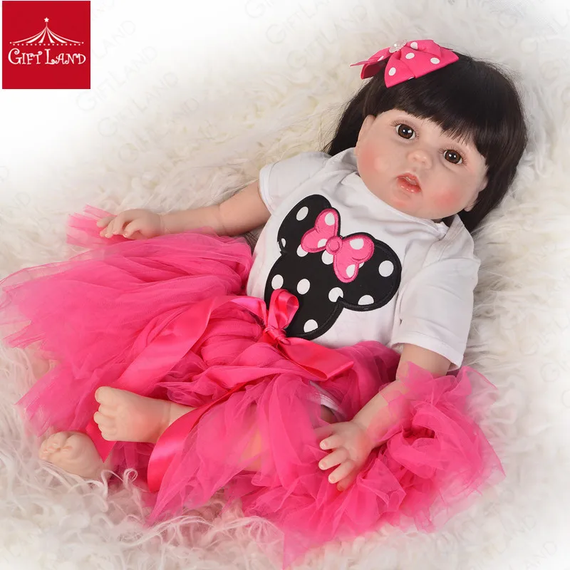 Reborn Baby Doll 22inch Baby Cloth Doll Soft Cotton Cute Girl In Pink Skirt Micky Mouse Baby Doll Princess Long Hair Best Gifts
Reborn Baby Doll 22inch Baby Cloth Doll Soft Cotton Cute Girl In Pink Skirt Micky Mouse Baby Doll Princess Long Hair Best Gifts