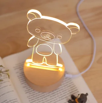 3D Acrylic Cute Bear Shape Night Light For LED Glowing Decoration Baby Bedside Atmosphere Lamp
3D Acrylic Cute Bear Shape Night Light For LED Glowing Decoration Baby Bedside Atmosphere Lamp