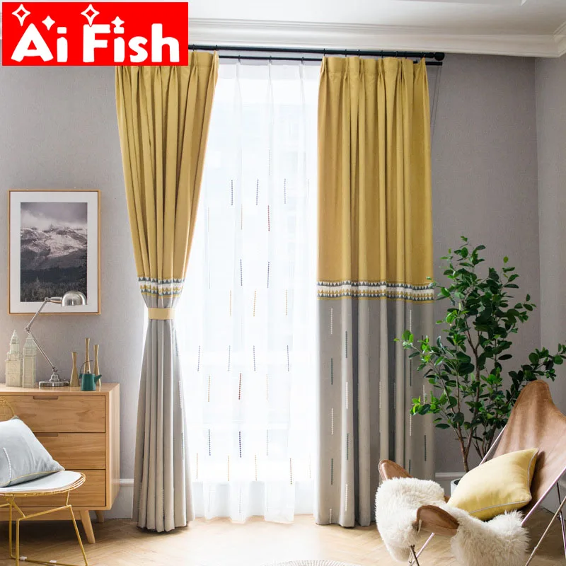 Yellow-gray Personality Stripes Splice Blackout Curtains For Bedroom Nordic Modern Stitching White Stripe Sheer Fabric DF070#4
Yellow-gray Personality Stripes Splice Blackout Curtains For Bedroom Nordic Modern Stitching White Stripe Sheer Fabric DF070#4