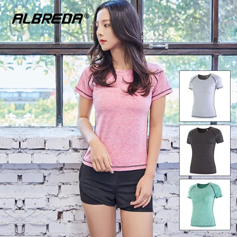 ALBREDA plus size Women Breathable Yoga T-shirt Gym Workout Tees Summer Fitness Running Sports Shirt Clothing Female Sportswear
ALBREDA plus size Women Breathable Yoga T-shirt Gym Workout Tees Summer Fitness Running Sports Shirt Clothing Female Sportswear