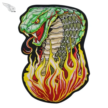 Flame Snake embroidery patches animal large size applique punk custom biker rider clothing decoration sticker for jacket DIY
Flame Snake embroidery patches animal large size applique punk custom biker rider clothing decoration sticker for jacket DIY