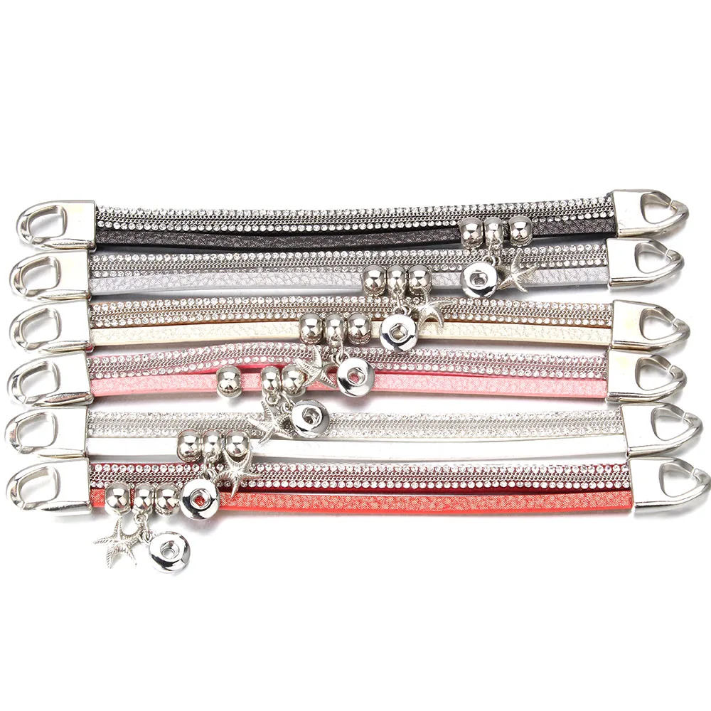 2019 New Snaps Button Jewelry Vintage Crystal Leather 12mm Snap Buttons Bracelet Bangle Bohemia Multilayer Leather Bracelet
2019 New Snaps Button Jewelry Vintage Crystal Leather 12mm Snap Buttons Bracelet Bangle Bohemia Multilayer Leather Bracelet