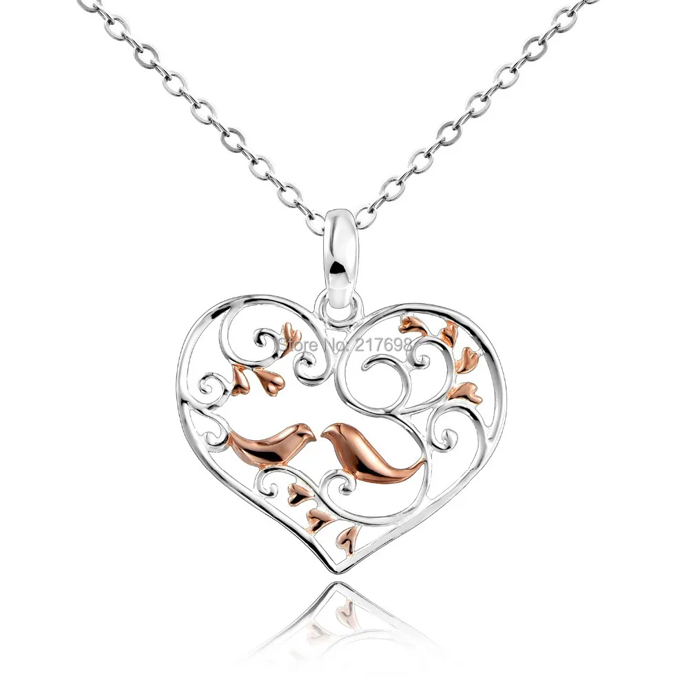 DORMITH 925 sterling silver necklace plain Bird with Tree in Heart pendant necklace silk matt pink gold plated for women jewelry
DORMITH 925 sterling silver necklace plain Bird with Tree in Heart pendant necklace silk matt pink gold plated for women jewelry
