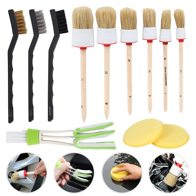 12 Pcs Car Cleaner Tool Set Soft Bristle Brushes Wire Brush Automotive Air Conditioner Cleaning Brush Wash Sponge Pads
12 Pcs Car Cleaner Tool Set Soft Bristle Brushes Wire Brush Automotive Air Conditioner Cleaning Brush Wash Sponge Pads