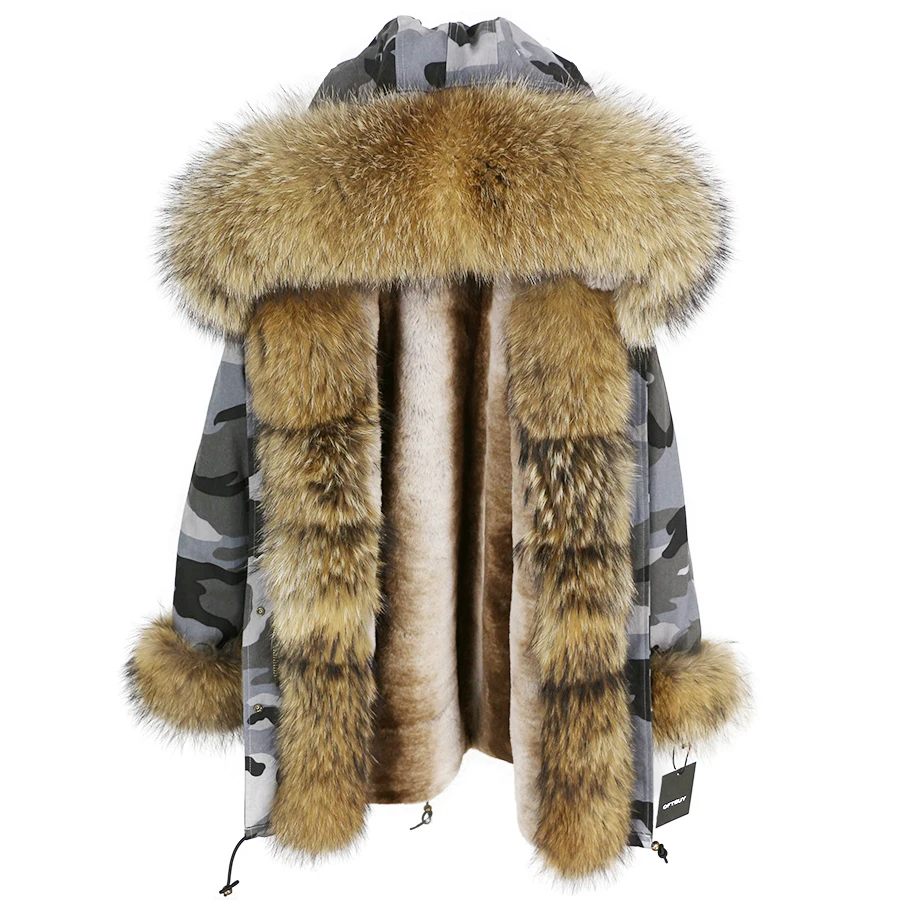 Winter Jacket Women Camouflage Long Parka Real Fur Coat Big Natural Raccoon Fur Collar Hood Thick Warm Liner Streetwear Luxuty
Winter Jacket Women Camouflage Long Parka Real Fur Coat Big Natural Raccoon Fur Collar Hood Thick Warm Liner Streetwear Luxuty