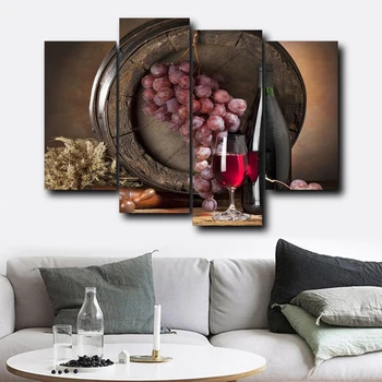 Laeacco Canvas Calligraphy Painting 4 Panel Wine Barrels Grape Posters and Prints Wall Art Nordic Home Living Room Decoration
Laeacco Canvas Calligraphy Painting 4 Panel Wine Barrels Grape Posters and Prints Wall Art Nordic Home Living Room Decoration
