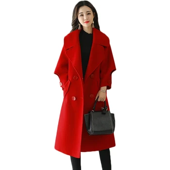 Big Red Female Long Wool Coats 2020 Autumn Winter Slim Fit Fashion Thicken Keep Warm Woolen Coat Elegant Temperament Wool Jacket
Big Red Female Long Wool Coats 2020 Autumn Winter Slim Fit Fashion Thicken Keep Warm Woolen Coat Elegant Temperament Wool Jacket