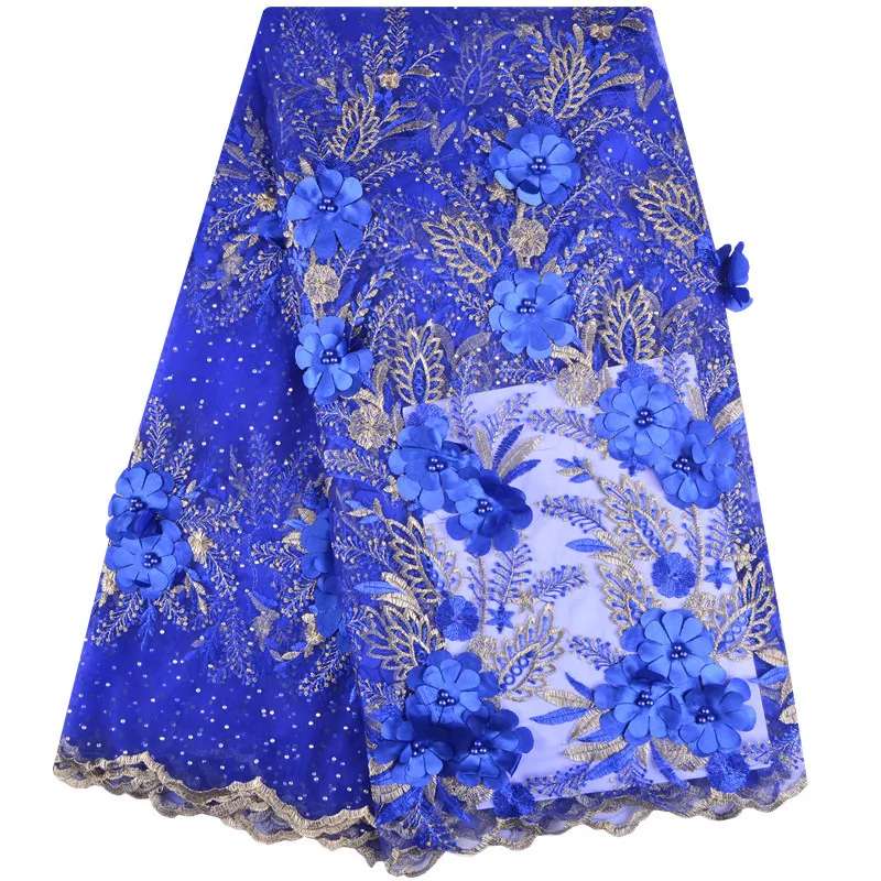 African Lace Fabric High Quality Nigerian Lace 3d flowers Embroidered Wedding Lace Tulle Fabric Royal Blue Net Lace Fabric 957
African Lace Fabric High Quality Nigerian Lace 3d flowers Embroidered Wedding Lace Tulle Fabric Royal Blue Net Lace Fabric 957
