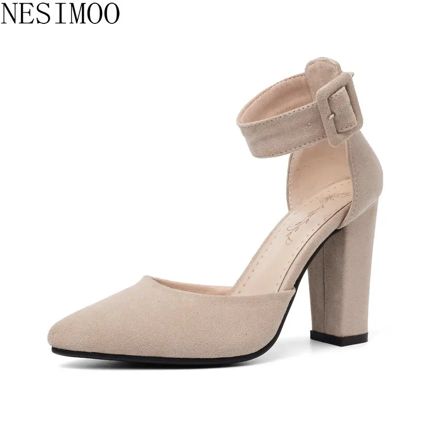 NESIMOO 2019 Women Shoes Flock Square High Heel All Match Buckle Fashion Spring Autumn Pointed Toe Style Casual Solid Size 34-43
NESIMOO 2019 Women Shoes Flock Square High Heel All Match Buckle Fashion Spring Autumn Pointed Toe Style Casual Solid Size 34-43