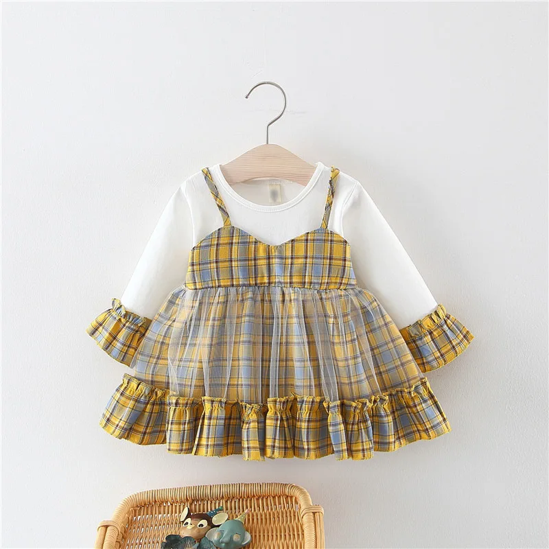 Spring Girls Flare Sleeve Patchwork Plaid Print Mesh Pleated Tutu Princess Party Baby Kids Dress Infant Dresses vestidos
Spring Girls Flare Sleeve Patchwork Plaid Print Mesh Pleated Tutu Princess Party Baby Kids Dress Infant Dresses vestidos