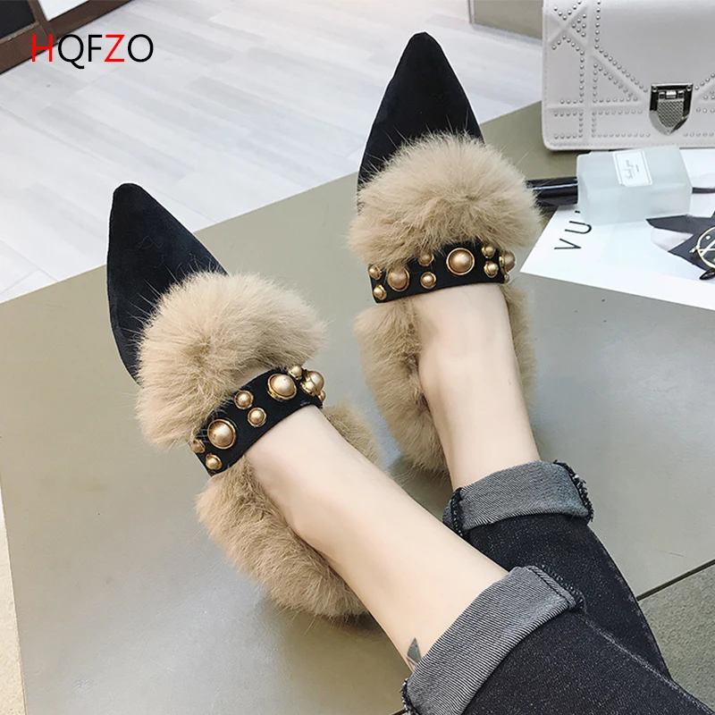 HQFZO 2018 Flock Female Snow Shoes Fur Belt Buckle Woman Flats Loafers Shoes Winter Pointed Toe Slip on Cotton Shoes Footwear
HQFZO 2018 Flock Female Snow Shoes Fur Belt Buckle Woman Flats Loafers Shoes Winter Pointed Toe Slip on Cotton Shoes Footwear