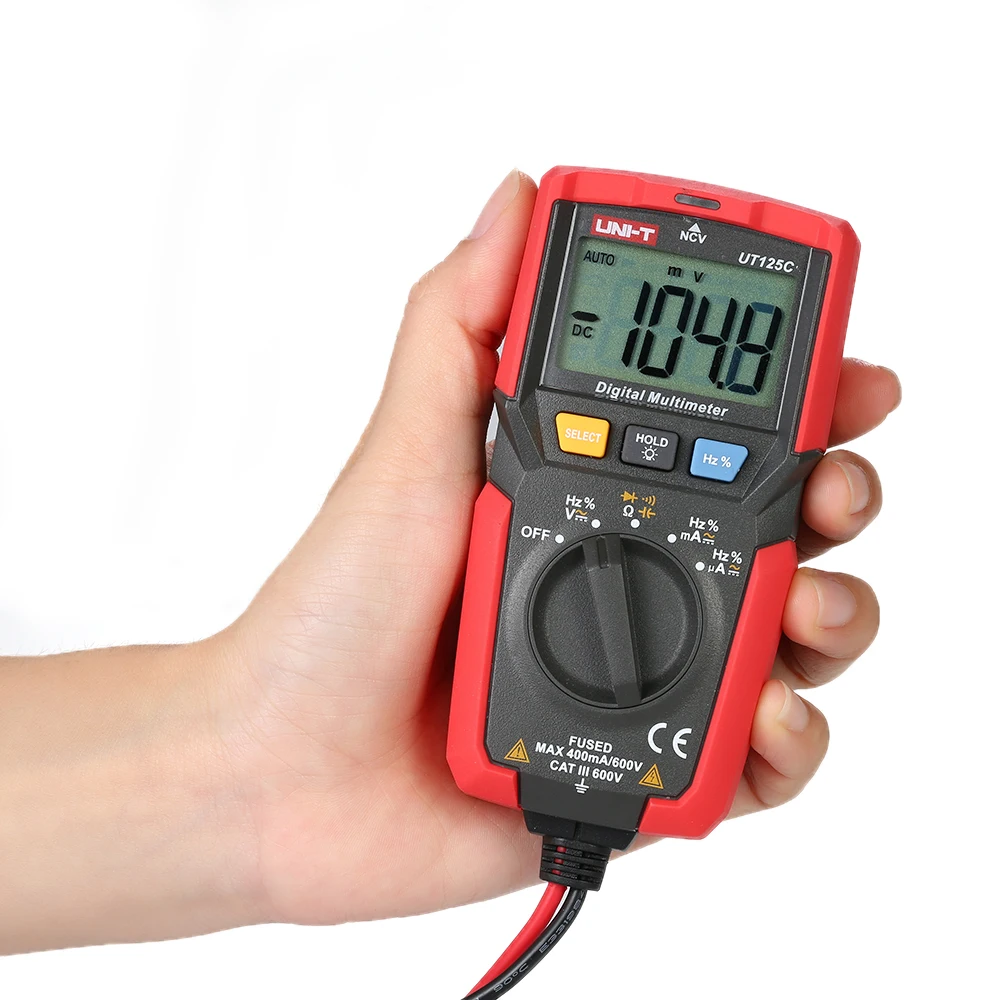 UNI-T UT125C Handheld Multimeter Mini LCD Digital Multimeter Voltage Current Meter NCV Capacitance Resistance Diode Tester
UNI-T UT125C Handheld Multimeter Mini LCD Digital Multimeter Voltage Current Meter NCV Capacitance Resistance Diode Tester