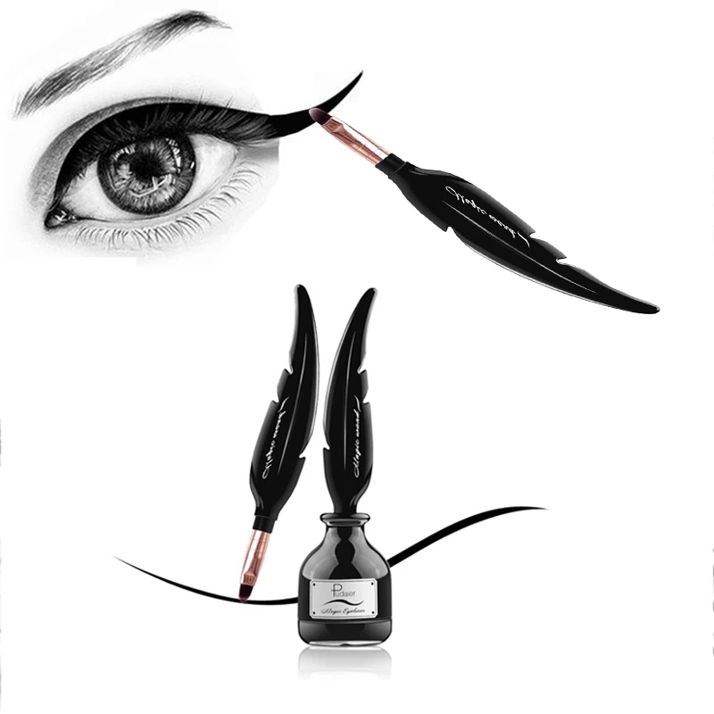 Eyeliner Pencil Liquid Waterproof Black Feather Ink Gel Long-lasting Eye Makeup 3ml | Красота и здоровье
