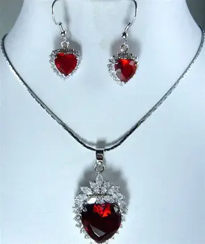 Women's Wedding Red Zircon Pendant Earring Set Bridal wide watch queen JEWE real new-jewelry
Women's Wedding Red Zircon Pendant Earring Set Bridal wide watch queen JEWE real new-jewelry