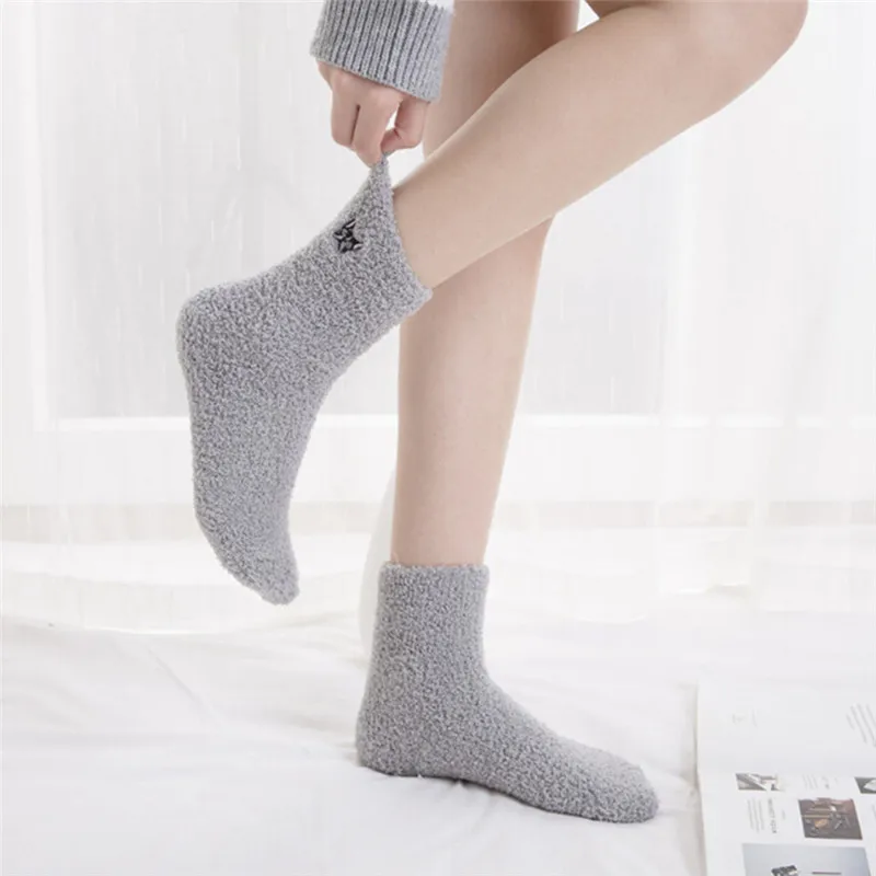 Фото Женские Забавные милые носки Чулочные изделия зимние с вышивкой в виде кота