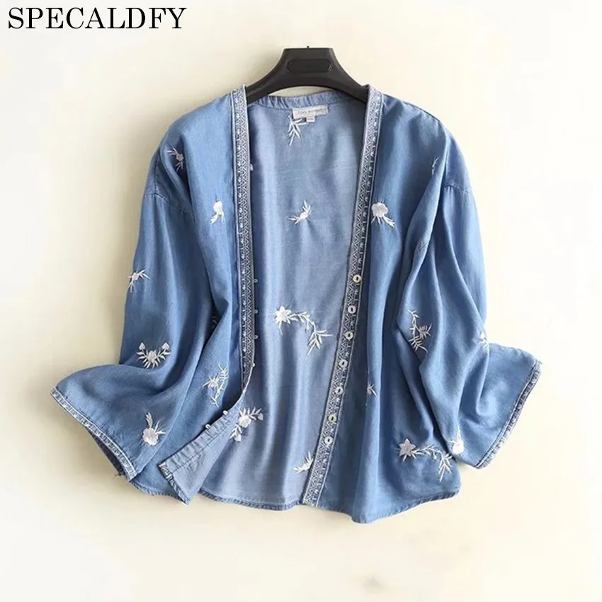 Summer Tencel Denim Shirt Women Floral Embroidery Blouse Shirt Womens Tops And Blouses Cardigan Cardigan Blusas Mujer De Moda
Summer Tencel Denim Shirt Women Floral Embroidery Blouse Shirt Womens Tops And Blouses Cardigan Cardigan Blusas Mujer De Moda