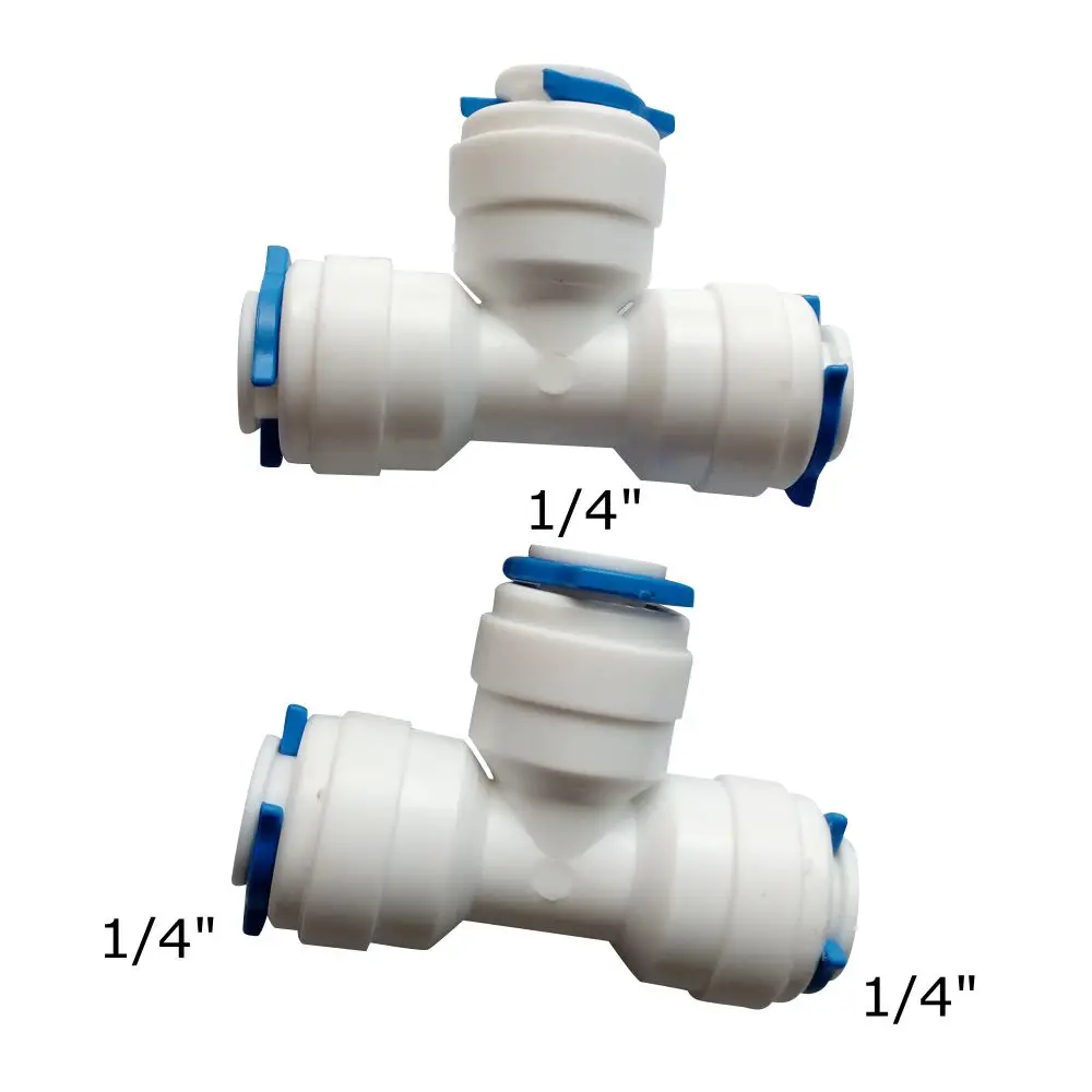 2pcs 1/4" OD Equal T Quick Connector Tee Fitting RO Water Purifier Reverse Osmosis Aquarium System Connector Fitting ROUT-2-2-2
2pcs 1/4" OD Equal T Quick Connector Tee Fitting RO Water Purifier Reverse Osmosis Aquarium System Connector Fitting ROUT-2-2-2