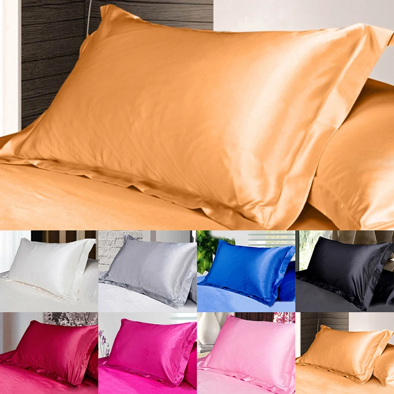 50*70cm Solid Color Silk Satin Pillow Case Multi Color Emulation Silk Cushion Cover Queen Standard Single Pillowcases Home Decor
50*70cm Solid Color Silk Satin Pillow Case Multi Color Emulation Silk Cushion Cover Queen Standard Single Pillowcases Home Decor