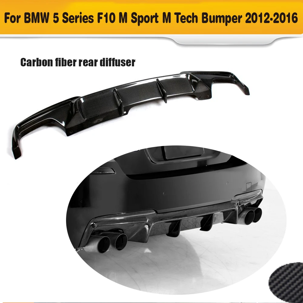 5 Series For F10 carbon fiber rear bumper lip diffuser for BMW F10 M Sport Sedan 2012 - 2016 Black FRP dual exhaust two outlet
5 Series For F10 carbon fiber rear bumper lip diffuser for BMW F10 M Sport Sedan 2012 - 2016 Black FRP dual exhaust two outlet