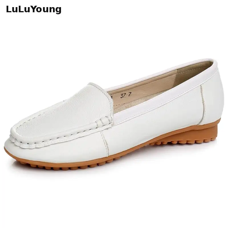 Genuine Leather Cow Leather Boat Shoes Casual Solid Slip-on Round Toe Women White Nurse Shoes
Genuine Leather Cow Leather Boat Shoes Casual Solid Slip-on Round Toe Women White Nurse Shoes