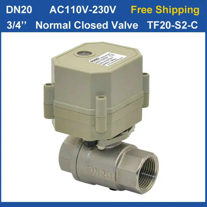 Free shipping DN20 2wires TF20-S2-C Normal Closed Stainless Steel Valve BSP/NPT 3/4'' Full Port Valve
Free shipping DN20 2wires TF20-S2-C Normal Closed Stainless Steel Valve BSP/NPT 3/4'' Full Port Valve