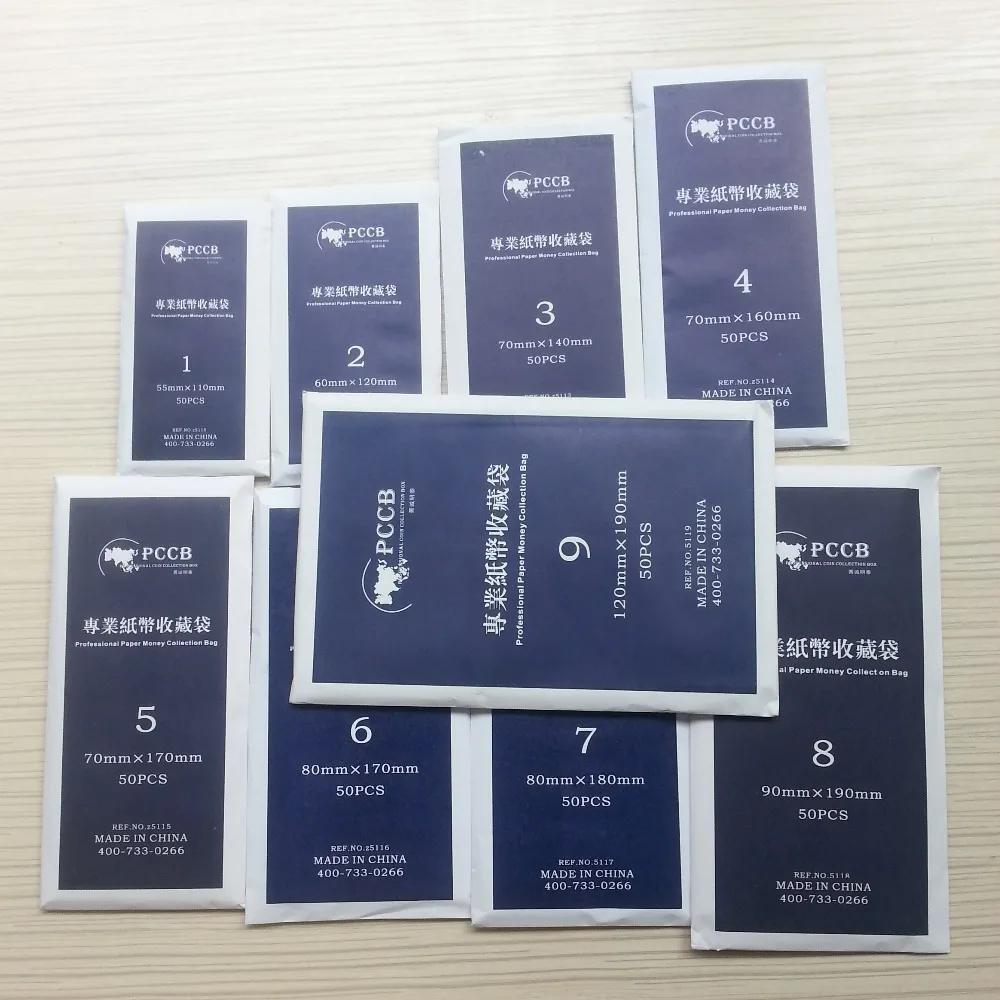 50pcs/lot 9 Different Sizes PCCB Bags High Transparency Bag Plastic Packet/holder for Gold Banknote Collection
50pcs/lot 9 Different Sizes PCCB Bags High Transparency Bag Plastic Packet/holder for Gold Banknote Collection