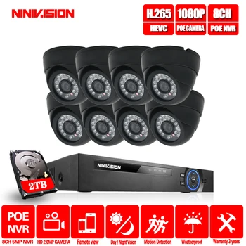 8CH POE 5MP Security NVR Sets Audio output 2.0MP CCTV Camera System Dome Indoor Outdoor Weatherproof Surveillance Kits 2TB HDD
8CH POE 5MP Security NVR Sets Audio output 2.0MP CCTV Camera System Dome Indoor Outdoor Weatherproof Surveillance Kits 2TB HDD