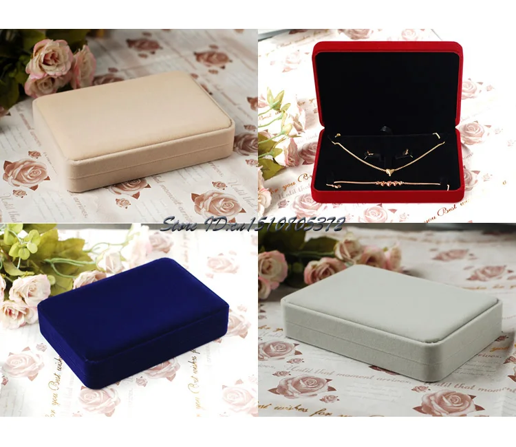 Newest Noble Velvet Jewelry Set Storage Box Necklace Packaging Box Pendant Bracelet Ring Earring Boxes Jewellry Suit Cases
Newest Noble Velvet Jewelry Set Storage Box Necklace Packaging Box Pendant Bracelet Ring Earring Boxes Jewellry Suit Cases