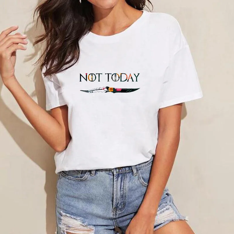 Женская футболка с цветочным принтом Not Today забавная изображением фанатов и