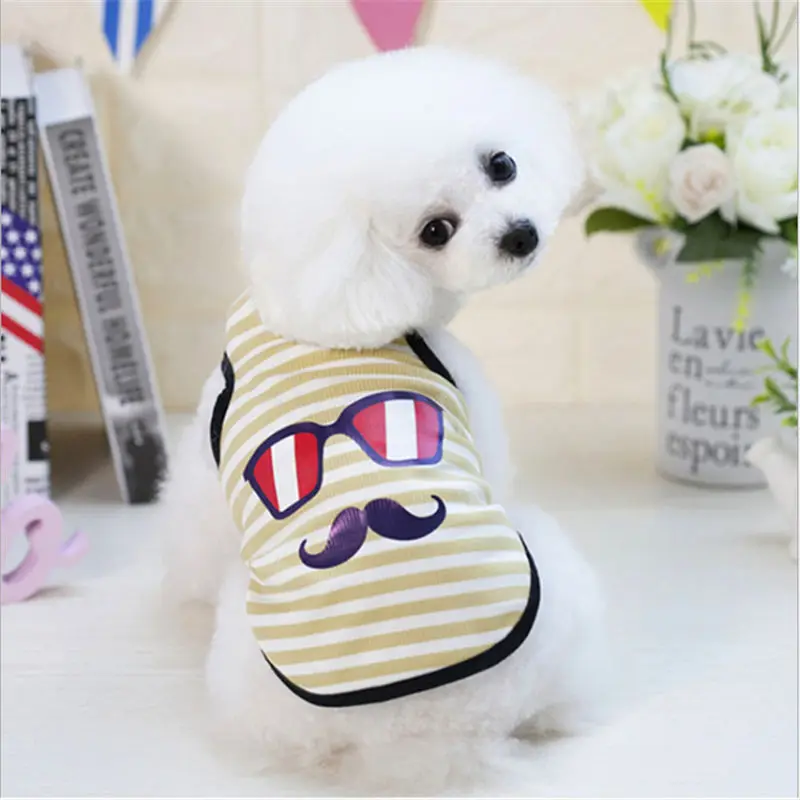 Quality Striped Cotton Dog Clothes Summer and spring Tshirt For Small glasses beard Dog striped vest S-XXL
Quality Striped Cotton Dog Clothes Summer and spring Tshirt For Small glasses beard Dog striped vest S-XXL