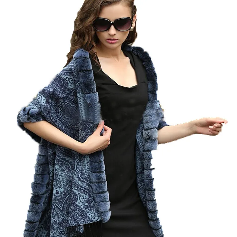 Women's 100% Pure Silk Shawl Real Rex Rabbit Fur Sides Capes Female Winter Plaid Cloak Wedding Party Poncho Coat Elegant
Women's 100% Pure Silk Shawl Real Rex Rabbit Fur Sides Capes Female Winter Plaid Cloak Wedding Party Poncho Coat Elegant