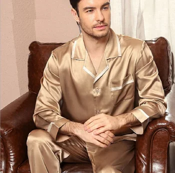 Man 100% Silk Stain Sleepwear Two Piece Set Long Sleeve 2019 Summer Spring Plus Size Mens Silk Pajamas Pants Set Homewear 2XL
Man 100% Silk Stain Sleepwear Two Piece Set Long Sleeve 2019 Summer Spring Plus Size Mens Silk Pajamas Pants Set Homewear 2XL