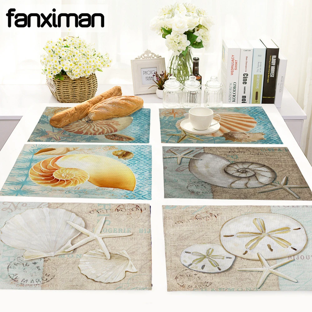 Marine Sea Conch Pattern Linen Table Placemats Home Accessories Kitchen Dining Pad Coffee Tea Place Mats Coasters
Marine Sea Conch Pattern Linen Table Placemats Home Accessories Kitchen Dining Pad Coffee Tea Place Mats Coasters