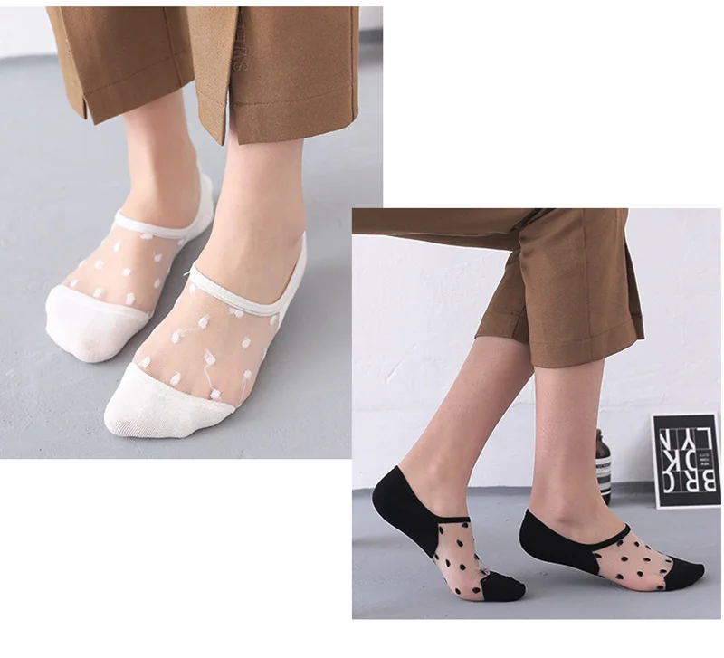 transparent socks dots