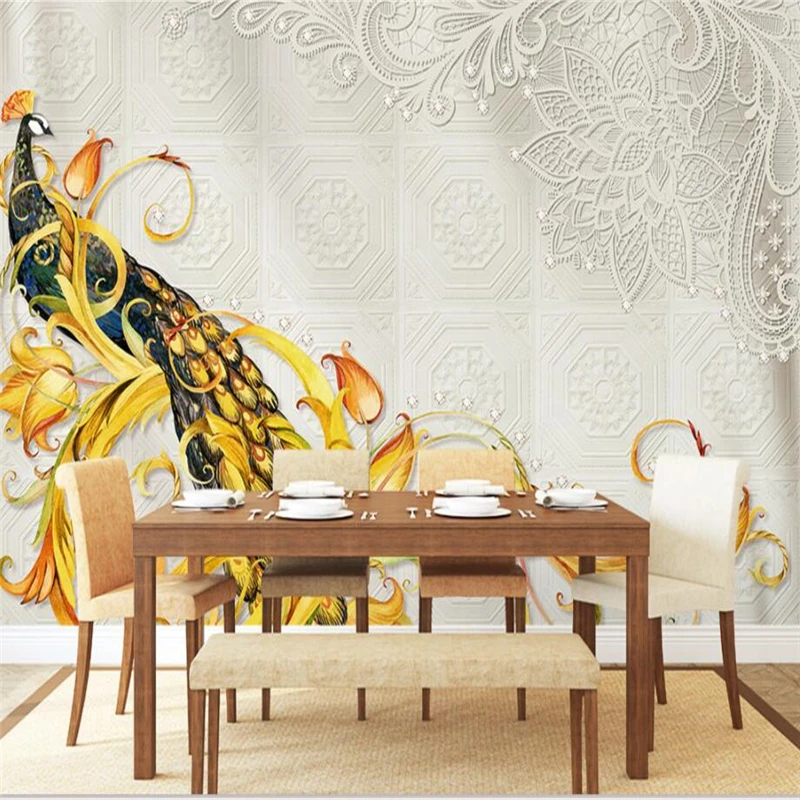 beibehang Custom Wallpaper European Luxury Leather Carving Diamond Peacock Background Wall Painting Decorative Painting
beibehang Custom Wallpaper European Luxury Leather Carving Diamond Peacock Background Wall Painting Decorative Painting