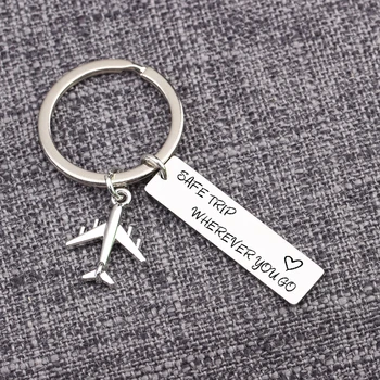 Pendant Airplane Safe Trip Wherever You Go Lettering Keychain Stainless Steel Jewelry Trip Travel Keyring Keepsake Key Holder
Pendant Airplane Safe Trip Wherever You Go Lettering Keychain Stainless Steel Jewelry Trip Travel Keyring Keepsake Key Holder