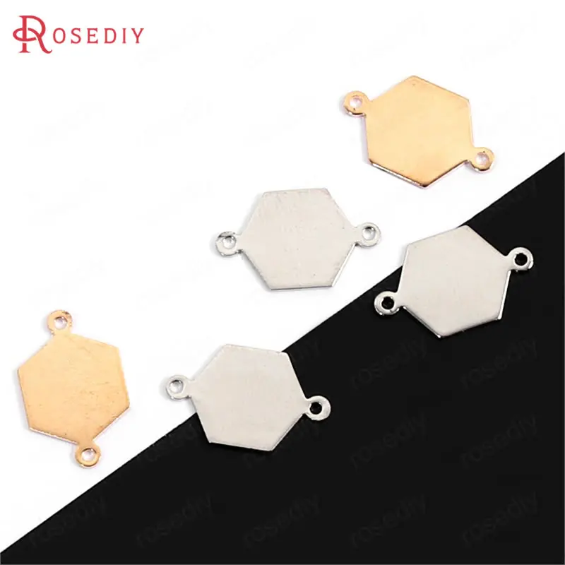 20PCS 15MM Gold Color Plated Brass 2 Holes Hexagon Charms Diy Jewelry Findings Earrings Connect Accessories Wholesale
20PCS 15MM Gold Color Plated Brass 2 Holes Hexagon Charms Diy Jewelry Findings Earrings Connect Accessories Wholesale