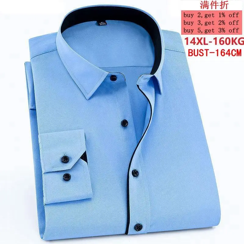 Winter Men's Large size Formal Shirt Long Sleeve Lapel 10XL 11XL 12XL 13XL 14XL Autumn Blue and White Single Breasted Workwear
Winter Men's Large size Formal Shirt Long Sleeve Lapel 10XL 11XL 12XL 13XL 14XL Autumn Blue and White Single Breasted Workwear